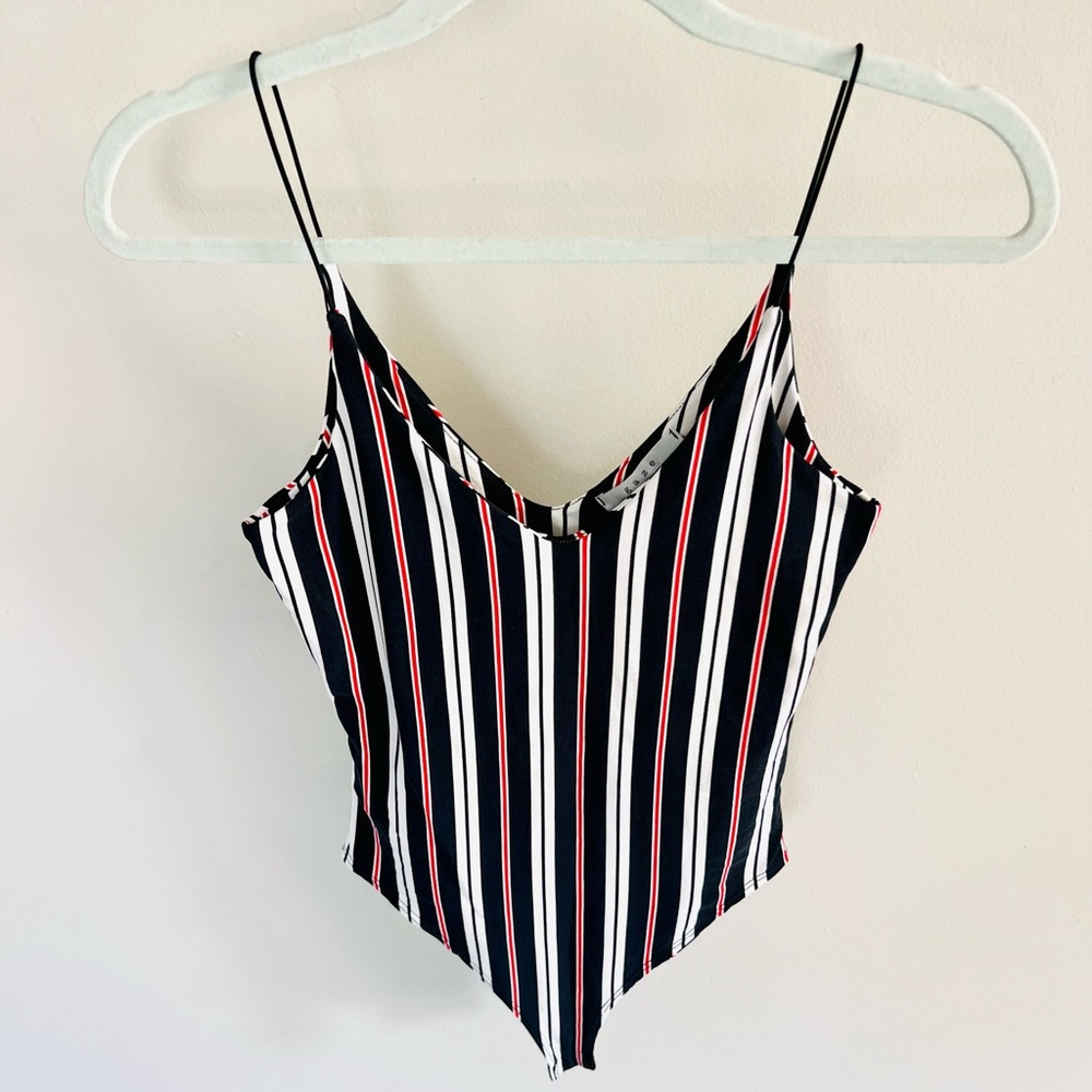 Like New Gaze DTLA XS Vertical Stripes Spaghetti Strap Bodysuit